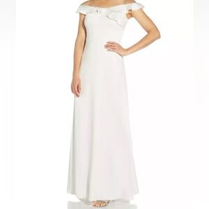 Adrianna Papell Womens Crepe Wedding Evening Dress